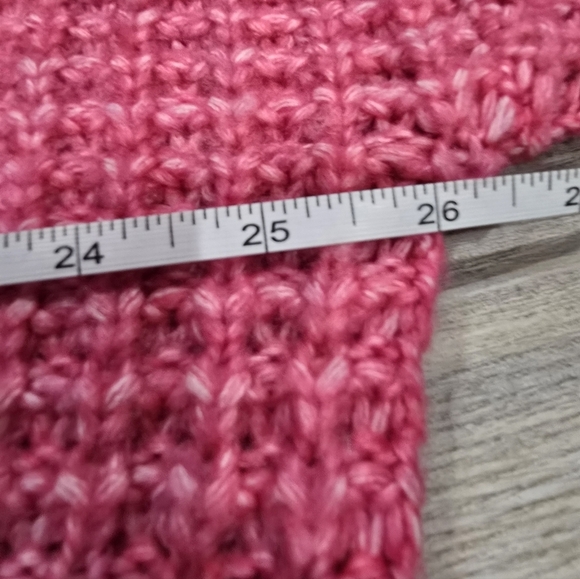 American Eagle Whoa So Cozy Waffle V-Neck Sweater Pink Oversized Small - Picture 4 of 6